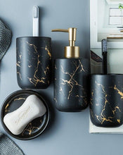 Charger l'image dans la galerie, Coffret de 4 pièces marbrés noirs et dorés