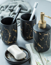 Charger l'image dans la galerie, Coffret de 4 pièces marbrés noirs et dorés
