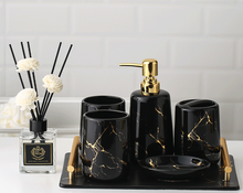 Charger l'image dans la galerie, Coffret de 5 pièces marbrés noirs et dorés