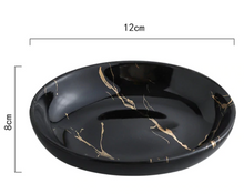 Charger l'image dans la galerie, Porte-savon marbré noir et doré
