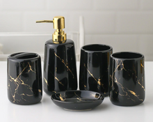 Charger l'image dans la galerie, Coffret de 5 pièces marbrés noirs et dorés