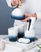 Charger l'image dans la galerie, Coffret de 5 produits en céramique bleu dégradé