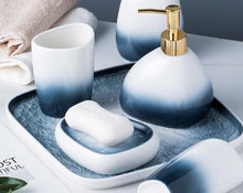 Charger l'image dans la galerie, Coffret de 5 produits en céramique bleu dégradé